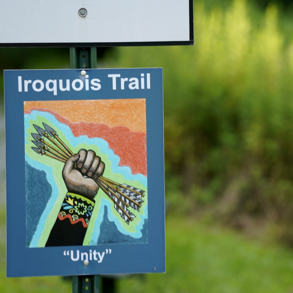 Trail Heritage: Iroquois Trail 'Unity' Marker & Woodland Green