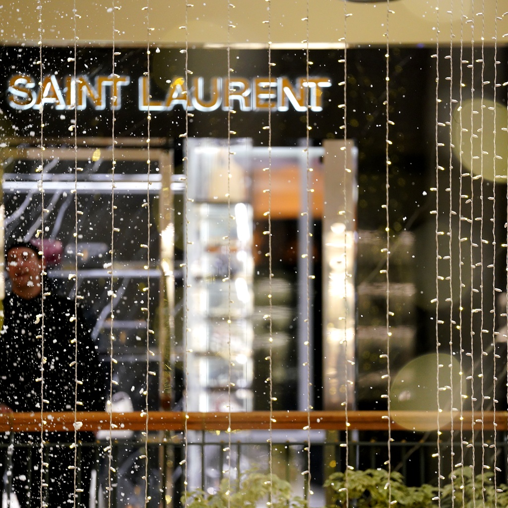 Urban Nocturne: Saint Laurent Holiday Lights & Falling Snow